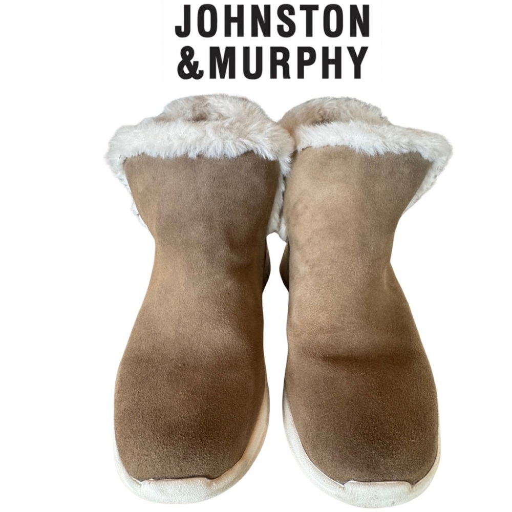 Johnston Murphy Mollie Sherling Whisky Waterproof Suede Bootie 7 Trufoam snow - Picture 3 of 12